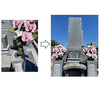 Amazon.co.jp: カレンヌ 墓花（L）胡蝶蘭 ホワイト 1対（2個